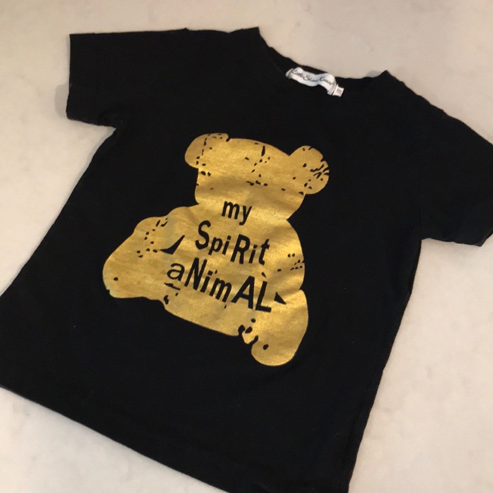 Toddler Boys Boutique T-shirt Black Gold 2t